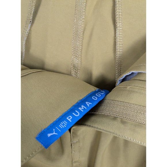 Puma Golf Mens Performance Fit Stretch Flat Front Casual Chino Pants 33x32 Khaki - Picture 4 of 12